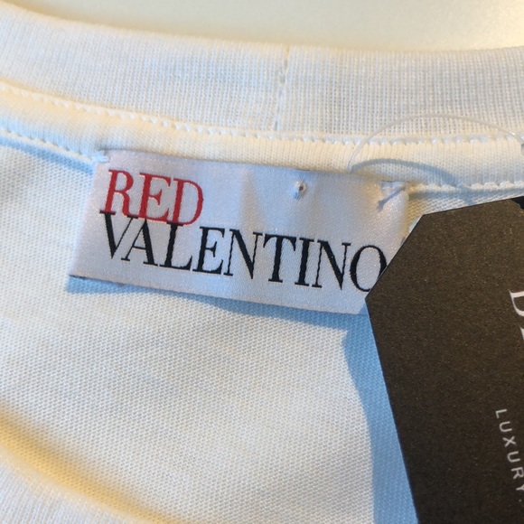 Red Valentino White Daisy Embellished Cotton Jersey Top - Picture 9 of 11